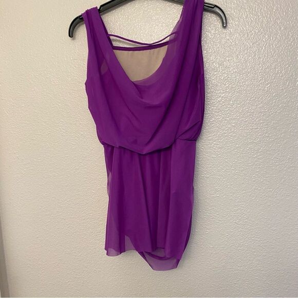 WEISSMAN Balera Dance costume purple Mesh Overlay Dress D12770 MC-Medium child - Picture 3 of 11